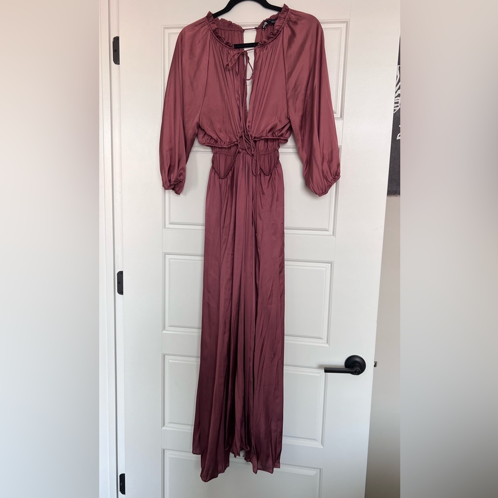 Silk dress with cutouts